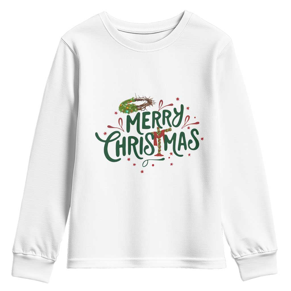 Jesus Christian Christmas Youth Sweatshirt TS14 White Print Your Wear