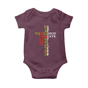 Jesus Christian Christmas Baby Onesie God So Loved The World That He Gave His Only Son TS14 Maroon Print Your Wear