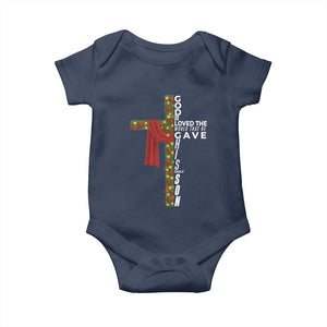 Jesus Christian Christmas Baby Onesie God So Loved The World That He Gave His Only Son TS14 Navy Print Your Wear