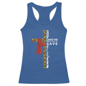 Jesus Christian Christmas Racerback Tank Top God So Loved The World That He Gave His Only Son TS14 Royal Blue Print Your Wear