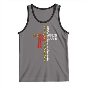 Jesus Christian Christmas Tank Top God So Loved The World That He Gave His Only Son TS14 Deep Heather Black Print Your Wear