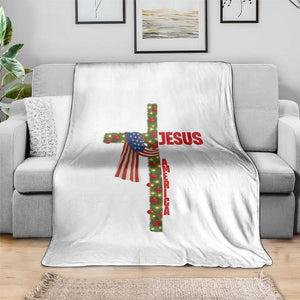 Jesus Patriotic Christmas Throw Blanket Loves Jesus And America Too TS14 Print Your Wear
