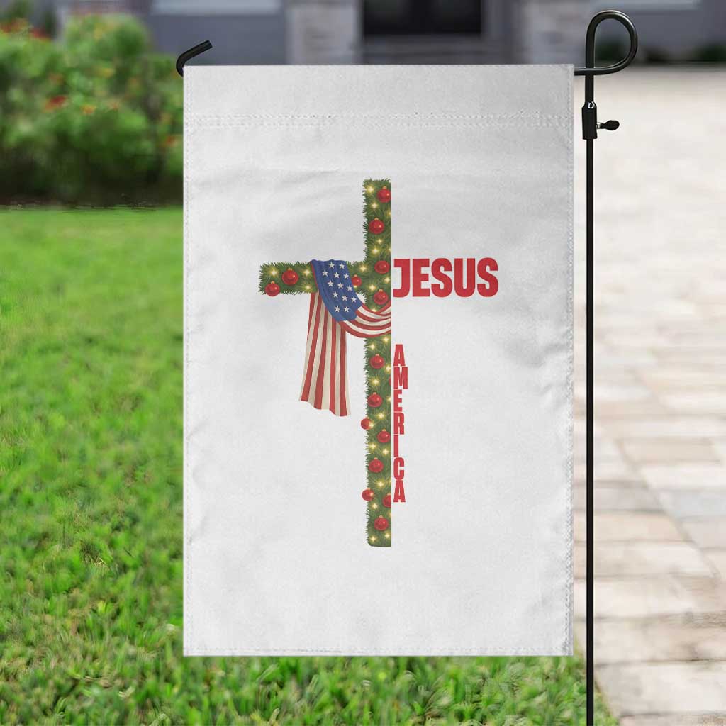Jesus Patriotic Christmas Garden Flag Loves Jesus And America Too TS14 Print Your Wear