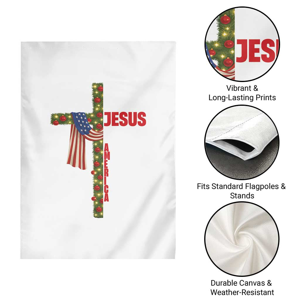 Jesus Patriotic Christmas Garden Flag Loves Jesus And America Too TS14 Print Your Wear