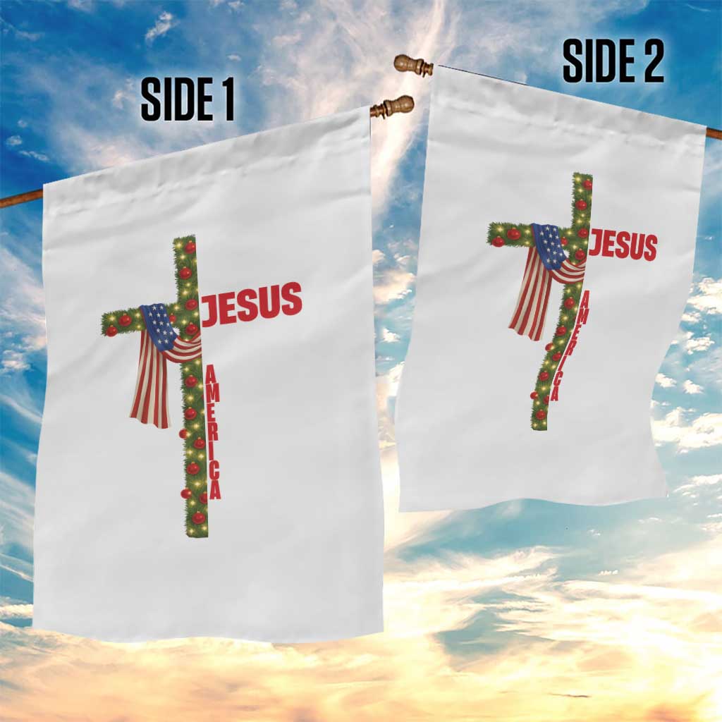 Jesus Patriotic Christmas Garden Flag Loves Jesus And America Too TS14 Print Your Wear
