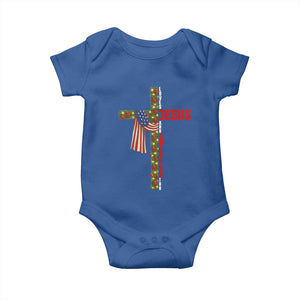 Jesus Patriotic Christmas Baby Onesie Loves Jesus And America Too TS14 Royal Blue Print Your Wear