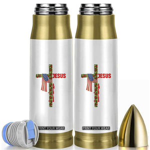 Jesus Patriotic Christmas Bullet Tumbler Loves Jesus And America Too TS14 Black Print Your Wear