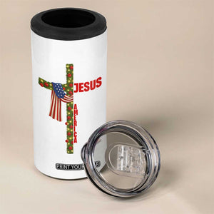 Jesus Patriotic Christmas 4 in 1 Can Cooler Tumbler Loves Jesus And America Too TS14 Print Your Wear