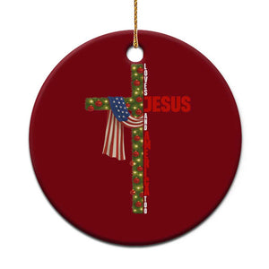 Jesus Patriotic Xmas Ceramic Ornament Loves Jesus And America Too TS14 1pc Red Print Your Wear