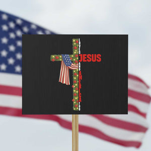 Jesus Patriotic Christmas Protest Sign Loves Jesus And America Too TS14 Horizontal 18" × 24" Black Print Your Wear