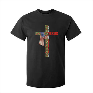 Jesus Patriotic Christmas T Shirt For Kid Loves Jesus And America Too TS14 Black Print Your Wear