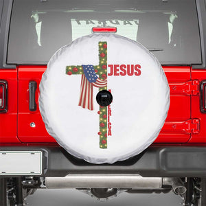 Jesus Patriotic Christmas Spare Tire Cover Loves Jesus And America Too TS14 Black Print Your Wear