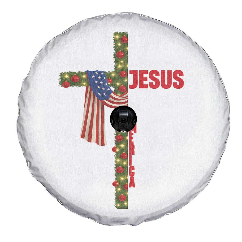 Jesus Patriotic Christmas Spare Tire Cover Loves Jesus And America Too TS14 Print Your Wear
