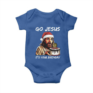Funny Jesus Christmas Baby Onesie Go Jesus It Is Your Birthday TS14 Royal Blue Print Your Wear