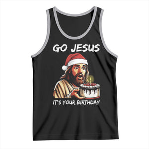 Funny Jesus Christmas Tank Top Go Jesus It Is Your Birthday TS14 Black Athletic Heather Print Your Wear