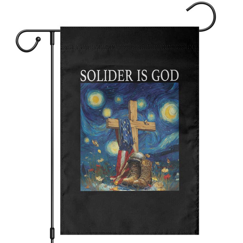 Army Christian Garden Flag Soldier Cross Starry Night Faith Patriotic Jesus TS14 Black Print Your Wear