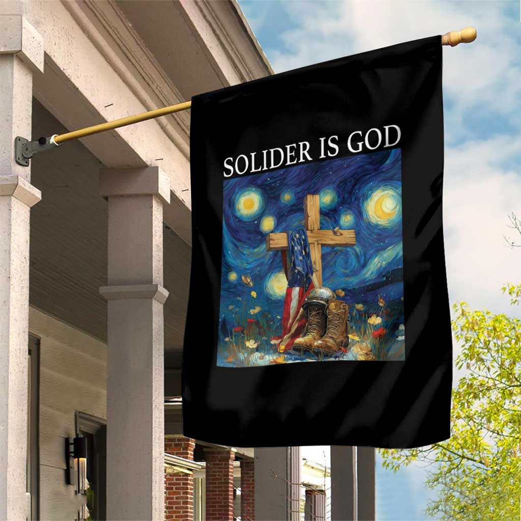 Army Christian Garden Flag Soldier Cross Starry Night Faith Patriotic Jesus TS14 Print Your Wear