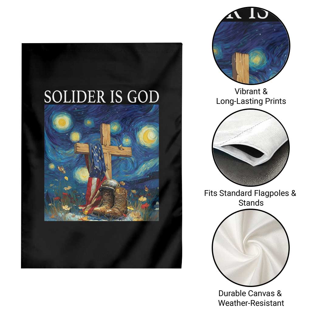 Army Christian Garden Flag Soldier Cross Starry Night Faith Patriotic Jesus TS14 Print Your Wear
