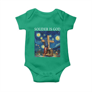 Army Christian Baby Onesie Soldier Cross Starry Night Faith Patriotic Jesus TS14 Irish Green Print Your Wear