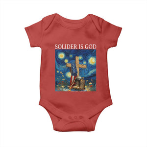 Army Christian Baby Onesie Soldier Cross Starry Night Faith Patriotic Jesus TS14 Red Print Your Wear
