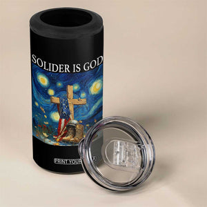 Army Christian 4 in 1 Can Cooler Tumbler Soldier Cross Starry Night Faith Patriotic Jesus TS14 Print Your Wear