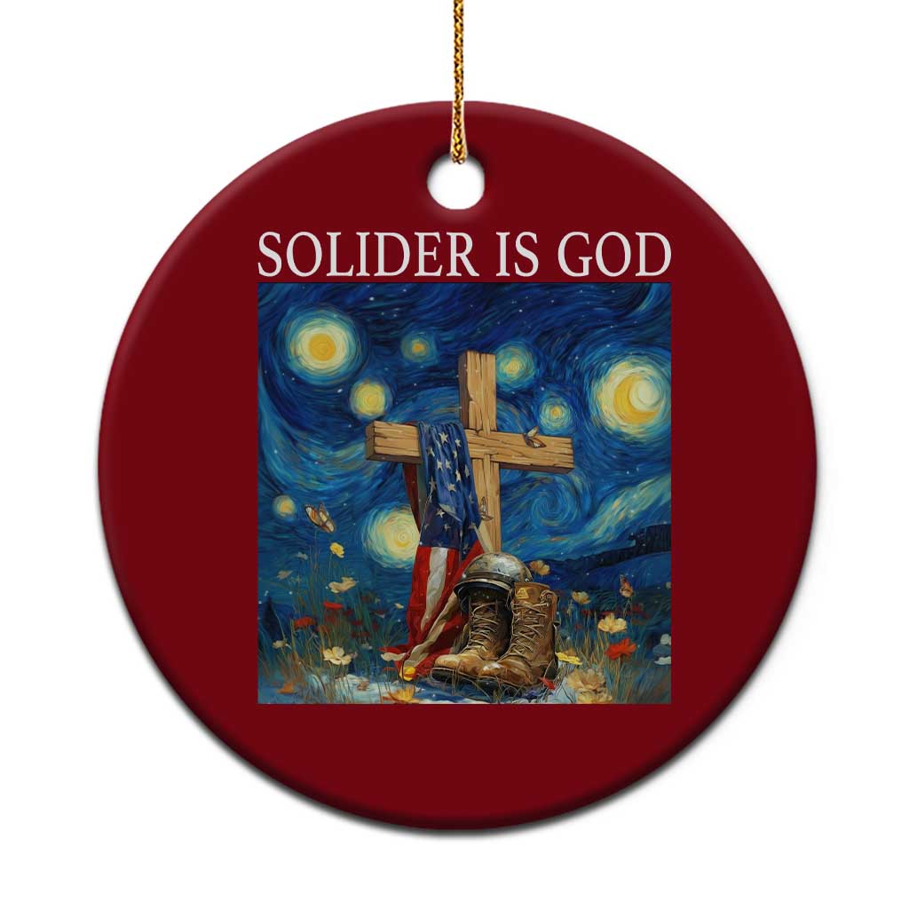 Army Christian Ceramic Ornament Soldier Cross Starry Night Faith Patriotic Jesus TS14 1pc Red Print Your Wear