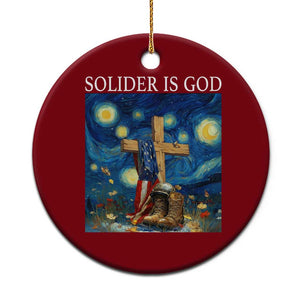 Army Christian Ceramic Ornament Soldier Cross Starry Night Faith Patriotic Jesus TS14 1pc Red Print Your Wear