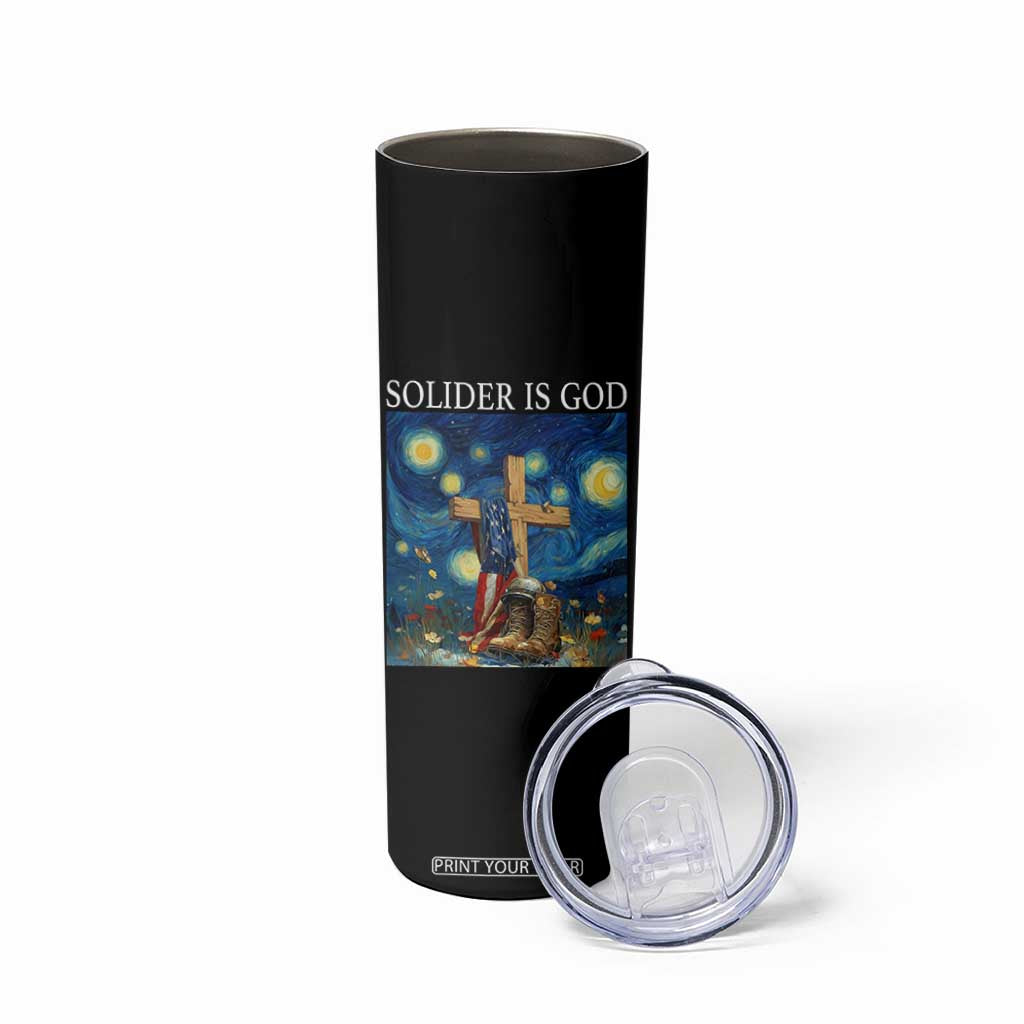 Army Christian Skinny Tumbler Soldier Cross Starry Night Faith Patriotic Jesus TS14 Print Your Wear