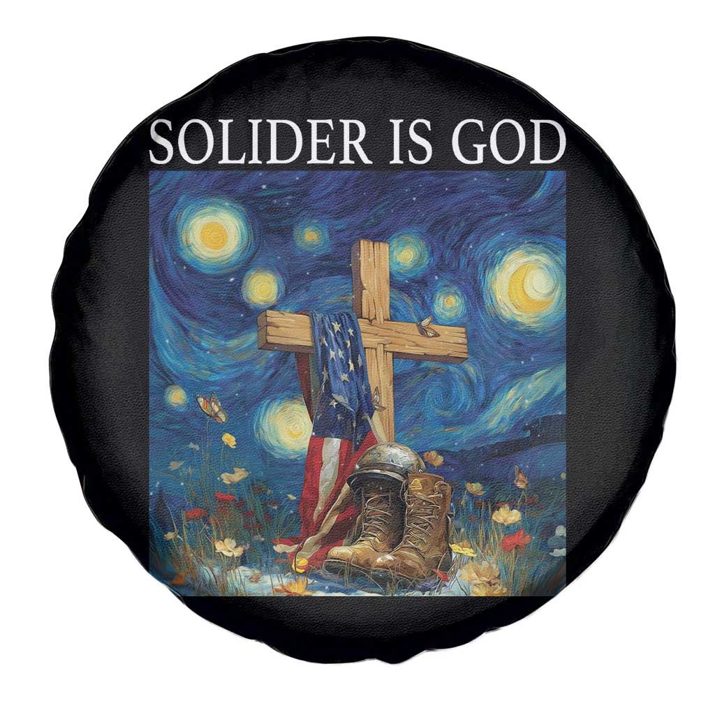 Army Christian Spare Tire Cover Soldier Cross Starry Night Faith Patriotic Jesus TS14 Print Your Wear
