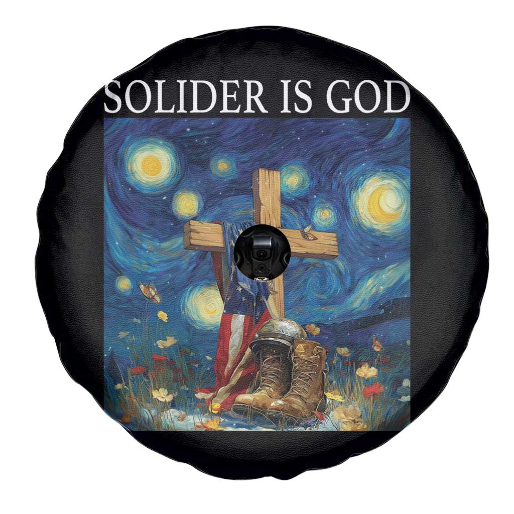 Army Christian Spare Tire Cover Soldier Cross Starry Night Faith Patriotic Jesus TS14 Print Your Wear