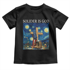 Army Christian Toddler T Shirt Soldier Cross Starry Night Faith Patriotic Jesus TS14 Black Print Your Wear
