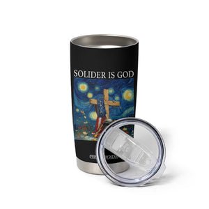 Army Christian Tumbler Cup Soldier Cross Starry Night Faith Patriotic Jesus TS14 Print Your Wear