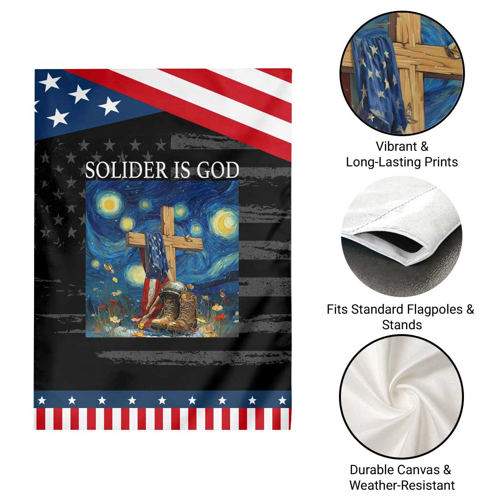 Army Christian Garden Flag Soldier Cross Starry Night Faith Patriotic Jesus TS14 Print Your Wear