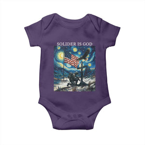 Solider Army Christian Baby Onesie Cross Starry Night Faith Patriotic Jesus TS14 Purple Print Your Wear