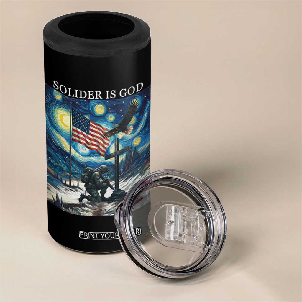 Solider Army Christian 4 in 1 Can Cooler Tumbler Cross Starry Night Faith Patriotic Jesus TS14 Print Your Wear