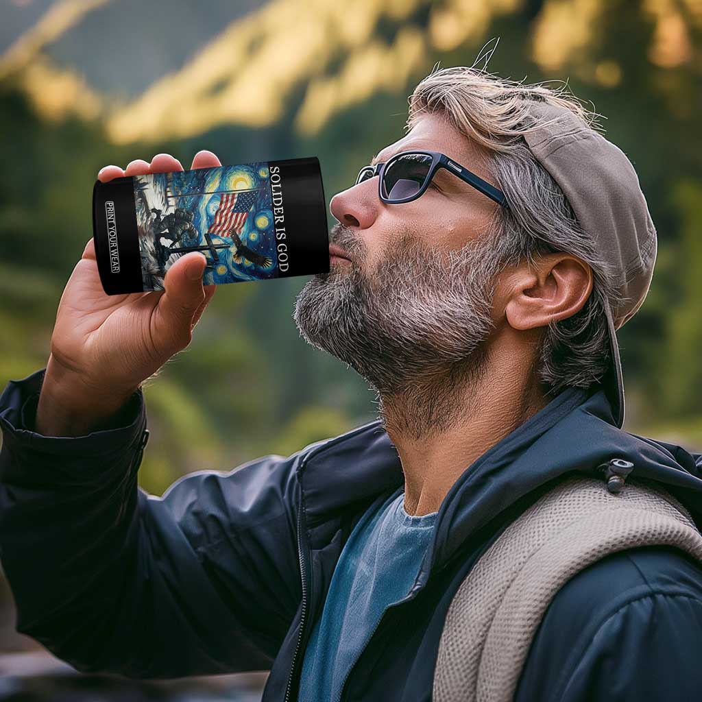 Solider Army Christian 4 in 1 Can Cooler Tumbler Cross Starry Night Faith Patriotic Jesus TS14 Print Your Wear