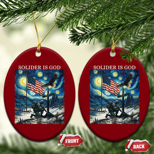 Solider Army Christian Ceramic Ornament Cross Starry Night Faith Patriotic Jesus TS14 Print Your Wear