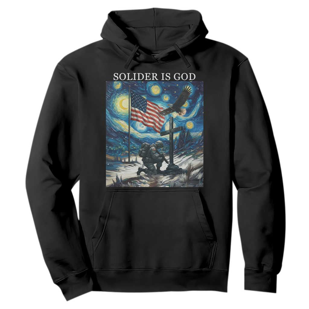Solider Army Christian Hoodie Cross Starry Night Faith Patriotic Jesus TS14 Black Print Your Wear