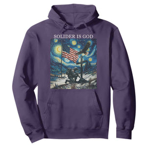 Solider Army Christian Hoodie Cross Starry Night Faith Patriotic Jesus TS14 Purple Print Your Wear