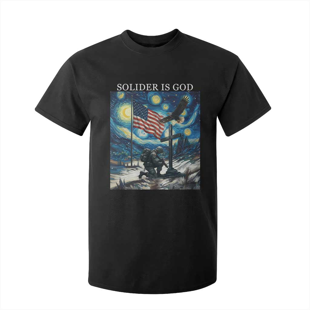 Solider Army Christian T Shirt For Kid Cross Starry Night Faith Patriotic Jesus TS14 Black Print Your Wear