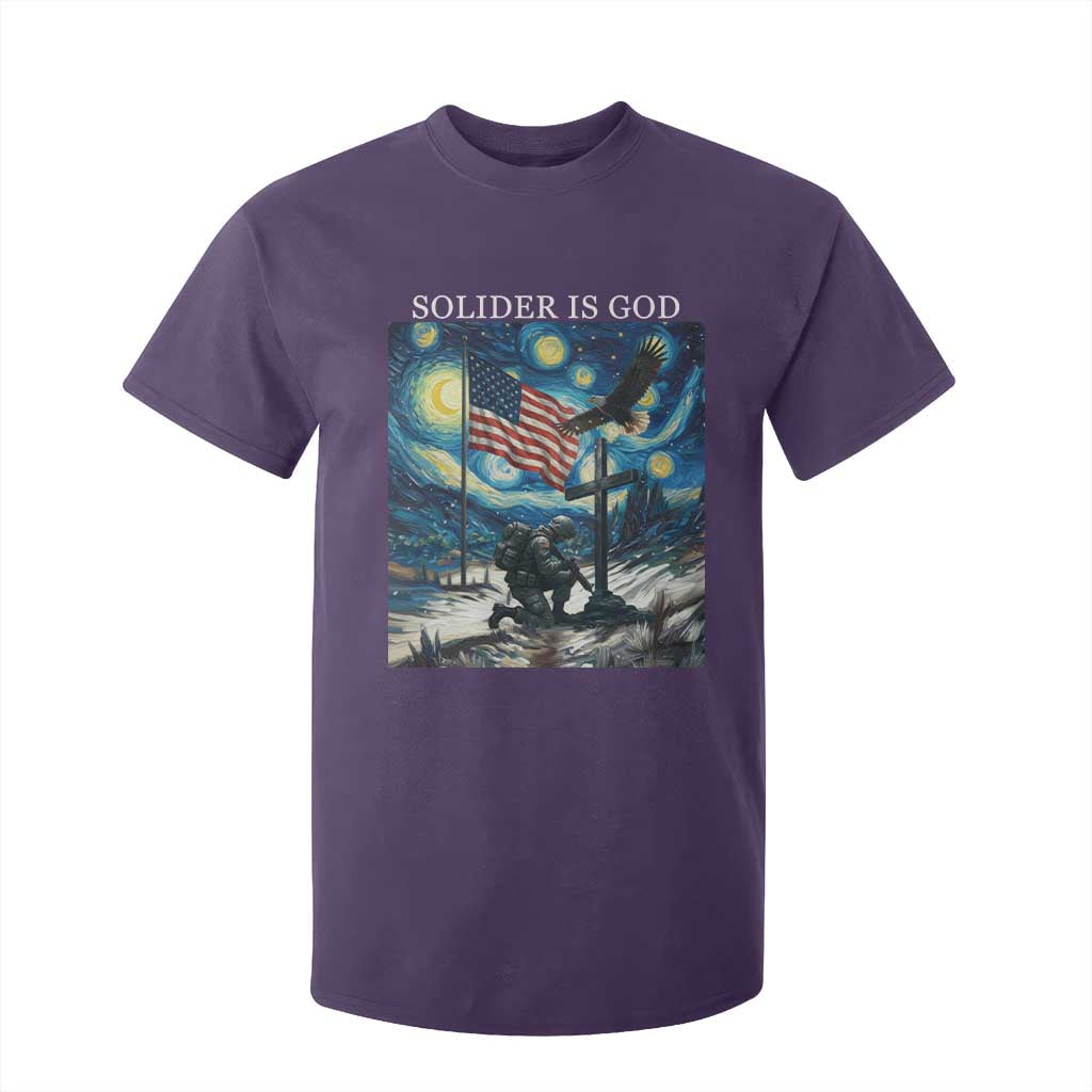 Solider Army Christian T Shirt For Kid Cross Starry Night Faith Patriotic Jesus TS14 Purple Print Your Wear