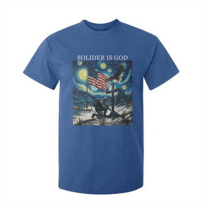 Solider Army Christian T Shirt For Kid Cross Starry Night Faith Patriotic Jesus TS14 Royal Blue Print Your Wear