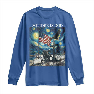 Solider Army Christian Long Sleeve Shirt Cross Starry Night Faith Patriotic Jesus TS14 Royal Blue Print Your Wear