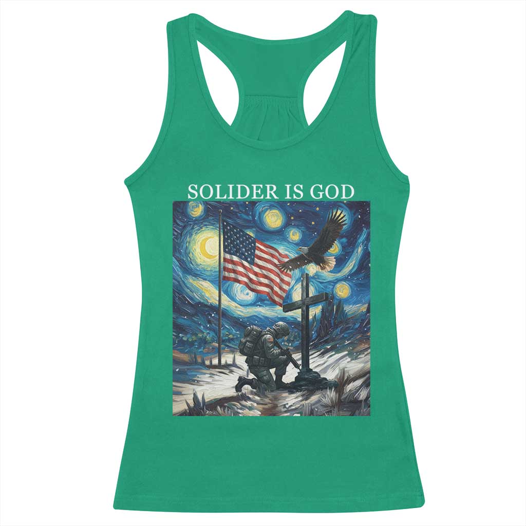 Solider Army Christian Racerback Tank Top Cross Starry Night Faith Patriotic Jesus TS14 Irish Green Print Your Wear