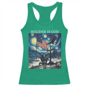 Solider Army Christian Racerback Tank Top Cross Starry Night Faith Patriotic Jesus TS14 Irish Green Print Your Wear