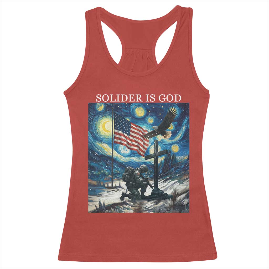 Solider Army Christian Racerback Tank Top Cross Starry Night Faith Patriotic Jesus TS14 Red Print Your Wear