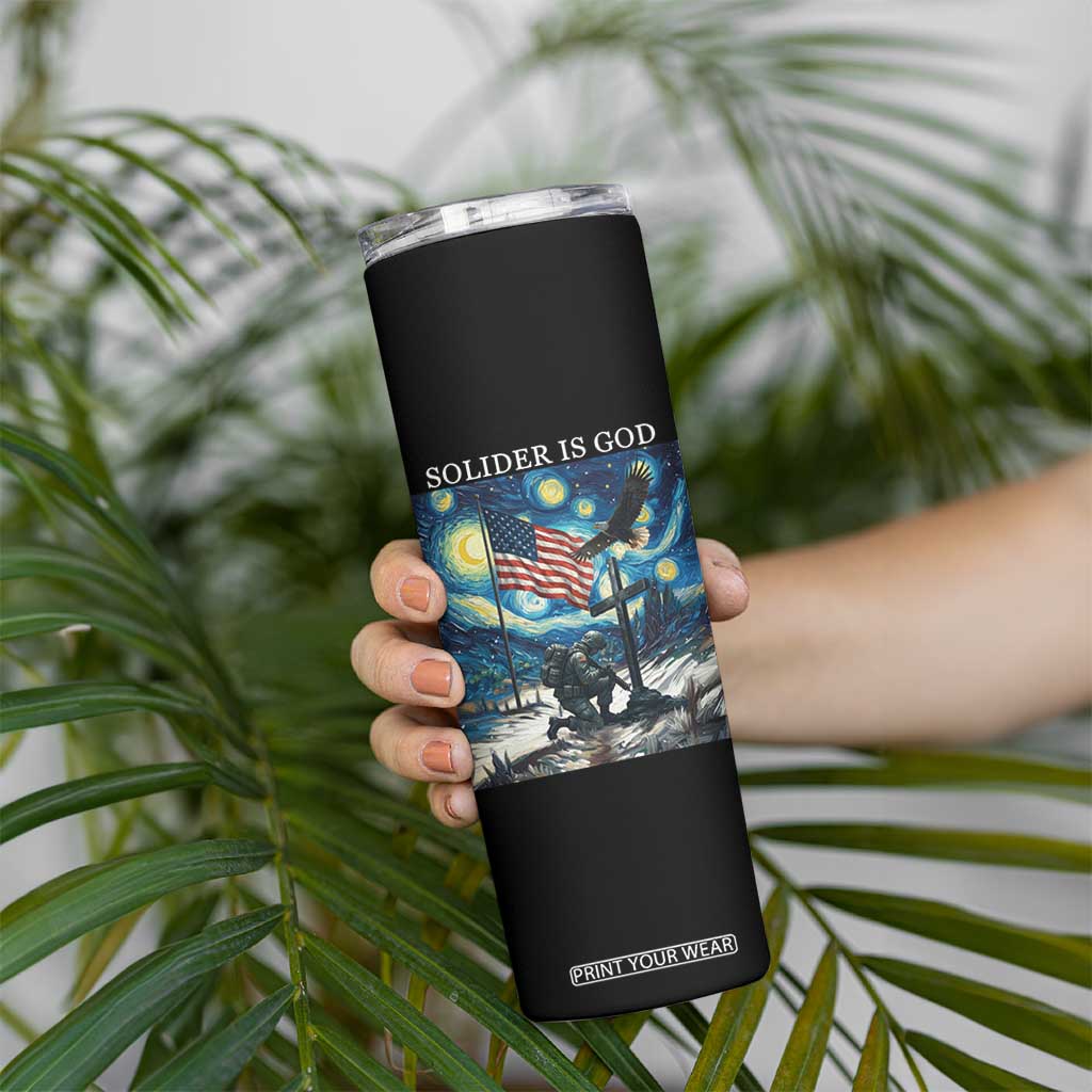 Solider Army Christian Skinny Tumbler Cross Starry Night Faith Patriotic Jesus TS14 Print Your Wear