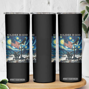 Solider Army Christian Skinny Tumbler Cross Starry Night Faith Patriotic Jesus TS14 Print Your Wear