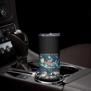 Solider Army Christian Skinny Tumbler Cross Starry Night Faith Patriotic Jesus TS14 Print Your Wear