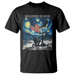 Solider Army Christian T Shirt Cross Starry Night Faith Patriotic Jesus TS14 Black Print Your Wear